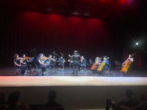 Orquestra a tocar nu concerto solidário no espaço Vita